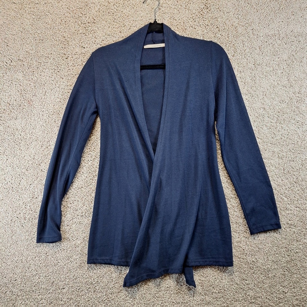 41‎ Hawthorn Cardigan Women S Navy Blue Open Front Drape Knit Lightweight Casual